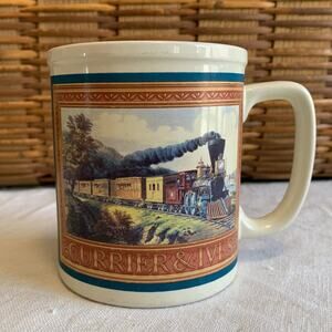 Enesco Currier & Ives Vintage '91 Train Mug Cup Harry T. Peters Collection Korea